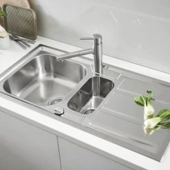 Grohe K400+ 1.5 Bowl Stainless Steel Kitchen Sink - 31569SD0 -Basin Kitchen Sinks Shop 31569SD0 D2 460