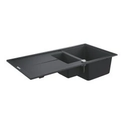 Grohe K400 1.5 Bowl Composite Quartz Kitchen Sink with Drainer - Black - 31642AP0 -Basin Kitchen Sinks Shop 31642AP0 D2 460