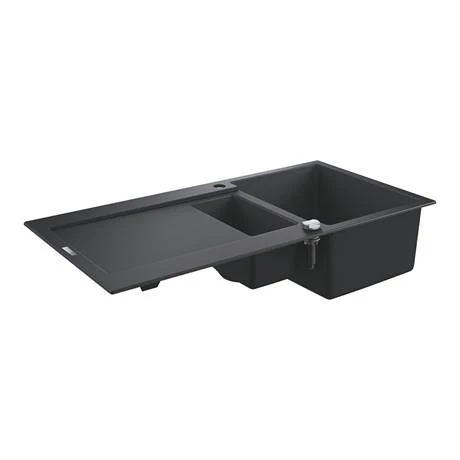 Grohe K500 1.5 Bowl Composite Quartz Kitchen Sink with Drainer - Black - 31646AP0 2 Grohe K500 1.5 Bowl Composite Quartz Kitchen Sink with Drainer - Black - 31646AP0 - Image 2