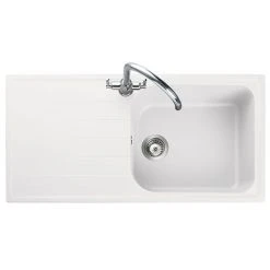 Rangemaster Amethyst 1000 x 500mm Igneous Crystal White 1.0 Bowl Inset Sink - AME1051CW