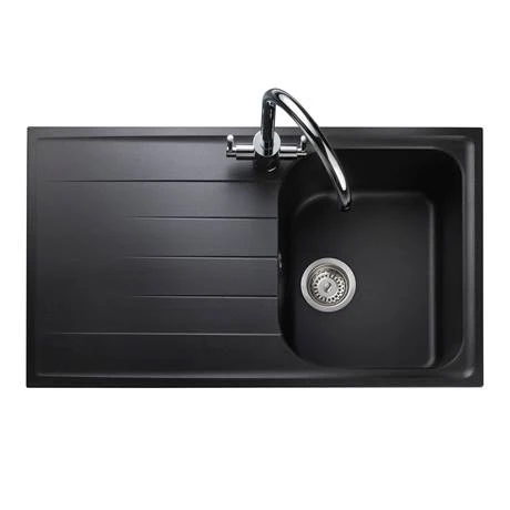 Rangemaster Amethyst 860 x 500mm Igneous Granite Ash 1.0 Bowl Inset Sink - AME860AS 2 Rangemaster Amethyst 860 x 500mm Igneous Granite Ash 1.0 Bowl Inset Sink - AME860AS - Image 2