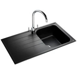 Rangemaster Amethyst 860 x 500mm Igneous Granite Ash 1.0 Bowl Inset Sink - AME860AS