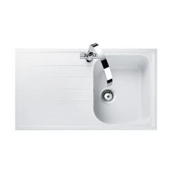 Rangemaster Amethyst 860 x 500mm Igneous Crystal White 1.0 Bowl Inset Sink - AME860CW