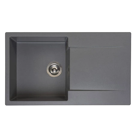 Reginox Amsterdam 10 1.0 Bowl Granite Kitchen Sink - Grey Silvery 1 Reginox Amsterdam 10 1.0 Bowl Granite Kitchen Sink - Grey Silvery