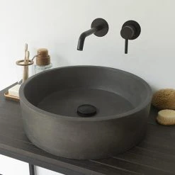 Arezzo Stone Dusk Grey Round Counter Top Basin - 405mm Diameter