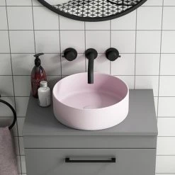 Arezzo 352mm Matt Pink Round Counter Top Basin