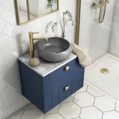 Arezzo Round Counter Top Basin (360mm Diameter - Matt Grey) -Basin Kitchen Sinks Shop AZ113MG d2 460