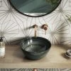 Arezzo Round Brushed Dark Green Counter Top Basin 0TH - 358mm Diameter