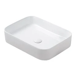 Arezzo 500 x 370mm Curved Rectangular Counter Top Basin - Gloss White