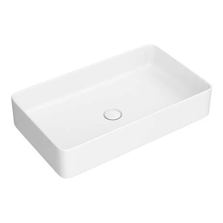 Arezzo Matt White Slim Rectangular Counter Top Basin (605 x 355mm) 2 Arezzo Matt White Slim Rectangular Counter Top Basin (605 x 355mm) - Image 2