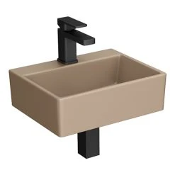 Arezzo 385mm Matt Cappuccino Square Wall Mounted / Counter Top Basin