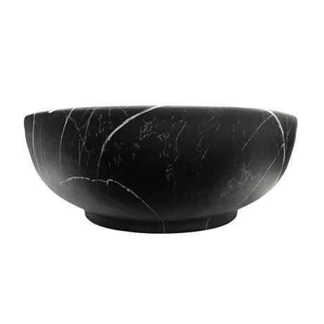 Arezzo 520 x 395mm Curved Oval Counter Top Basin - Matt Black Marble Effect 2 Arezzo 520 x 395mm Curved Oval Counter Top Basin - Matt Black Marble Effect - Image 2