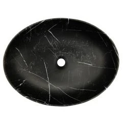Arezzo 520 x 395mm Curved Oval Counter Top Basin - Matt Black Marble Effect 7 Arezzo 520 x 395mm Curved Oval Counter Top Basin - Matt Black Marble Effect -Basin Kitchen Sinks Shop AZ78166 n d3 460