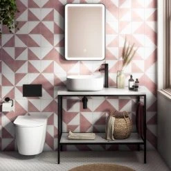 Arezzo 425 x 425mm Matt White Curved Square Counter Top Basin -Basin Kitchen Sinks Shop AZ7816MW d4 460