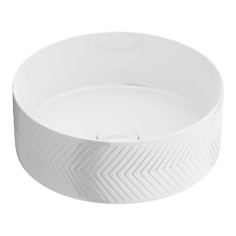 Arezzo Chevron Round Counter Top Basin - 360mm Diameter 2 Arezzo Chevron Round Counter Top Basin - 360mm Diameter - Image 2