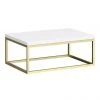 Arezzo 700 Gloss White Stone Resin Worktop with Brushed Brass Wall Mounted Frame