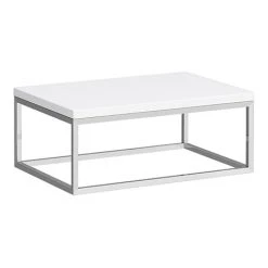 Arezzo 700 Gloss White Stone Resin Worktop with Chrome Wall Mounted Frame