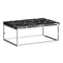 Arezzo 700 Black Marble Effect Worktop with Chrome Wall Mounted Frame