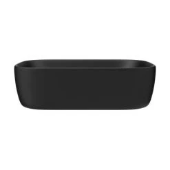 Arezzo 465 x 325mm Matt Black Curved Rectangular Counter Top Basin -Basin Kitchen Sinks Shop AZB465 d2 460