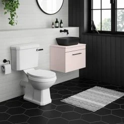 Arezzo 465 x 325mm Matt Black Curved Rectangular Counter Top Basin -Basin Kitchen Sinks Shop AZB465 d6 460