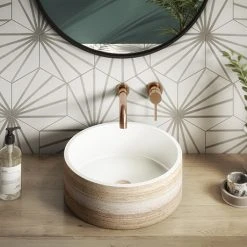 Arezzo Rustic Patterned Round Counter Top Basin - 410mm Diameter