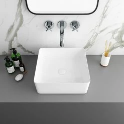Arezzo 380 x 380mm Gloss White Square Counter Top Basin