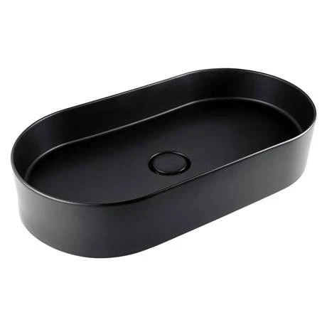 BagnoDesign Teatro Oval Matt Black 650 x 350mm Countertop Basin 2 BagnoDesign Teatro Oval Matt Black 650 x 350mm Countertop Basin - Image 2