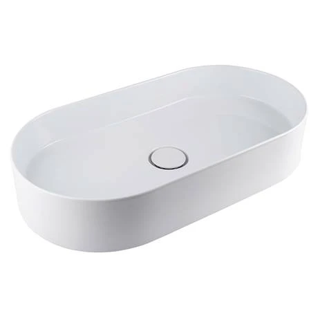 BagnoDesign Teatro Oval White 650 x 350mm Countertop Basin 2 BagnoDesign Teatro Oval White 650 x 350mm Countertop Basin - Image 2