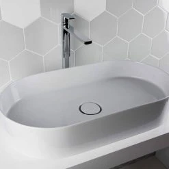BagnoDesign Teatro Oval White 650 x 350mm Countertop Basin 8 BagnoDesign Teatro Oval White 650 x 350mm Countertop Basin -Basin Kitchen Sinks Shop BDS CIR 102 WH D3 460