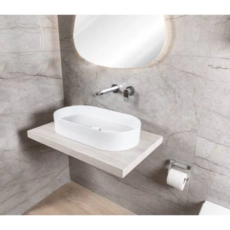 BagnoDesign Teatro Oval White 650 x 350mm Countertop Basin 5 BagnoDesign Teatro Oval White 650 x 350mm Countertop Basin - Image 5