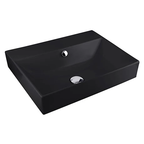 BagnoDesign 600mm 0TH Matt Black Funktion Countertop or Wall Mounted Basin 1 BagnoDesign 600mm 0TH Matt Black Funktion Countertop or Wall Mounted Basin