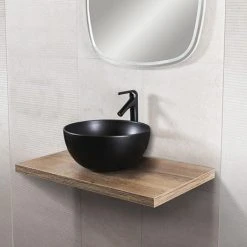 BagnoDesign Matt Black Koy 400mm Round Countertop Basin
