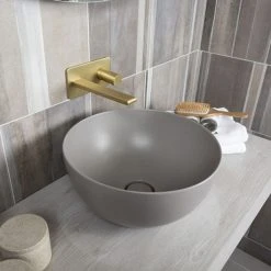BagnoDesign Matt Grey Koy 400mm Round Countertop Basin