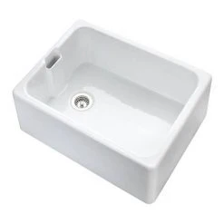 Rangemaster Farmhouse Belfast Ceramic Kitchen Sink inc. Basket Strainer Waste -Basin Kitchen Sinks Shop CFBL595WH detail3 460