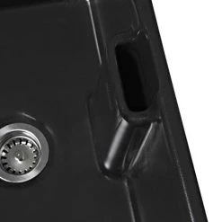Rangemaster Grange Belfast Matt Black Ceramic Kitchen Sink inc. Basket Strainer Waste -Basin Kitchen Sinks Shop CGR595MB D4 460
