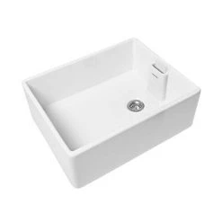 Rangemaster Grange Belfast White Ceramic Kitchen Sink incl. Basket Strainer Waste -Basin Kitchen Sinks Shop CGR595WH D4 460