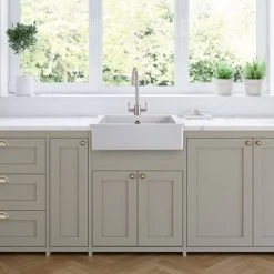 Rangemaster Hartland Belfast White Ceramic Kitchen Sink inc. Basket Strainer Waste -Basin Kitchen Sinks Shop CHA622WH D1 460