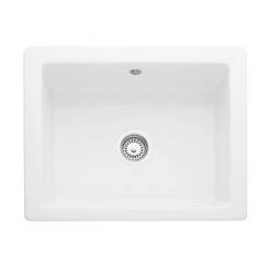 Rangemaster Hartland Belfast White Ceramic Kitchen Sink inc. Basket Strainer Waste -Basin Kitchen Sinks Shop CHA622WH D2 460