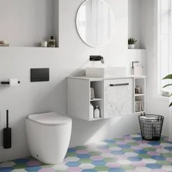 Crosswater Calpe 400mm Countertop Basin Gloss White - CT4090UCW -Basin Kitchen Sinks Shop CT4090UCW 460