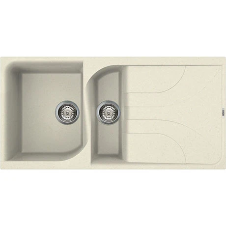 Reginox Ego 475 1.5 Bowl Granite Kitchen Sink - Cream 1 Reginox Ego 475 1.5 Bowl Granite Kitchen Sink - Cream