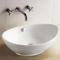 Edge High Rise Waterfall Basin Mixer with Oval Counter Top Basin -Basin Kitchen Sinks Shop Edge High Rise Waterfall Basin Mixer with Oval Counter Top Basin d3 460