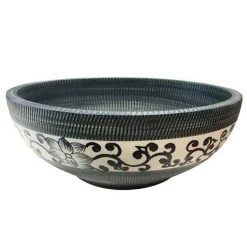 Kasbah Round 400mm Floral Patterned Ceramic Counter Top Basin -Basin Kitchen Sinks Shop FP4BAS nd2 460