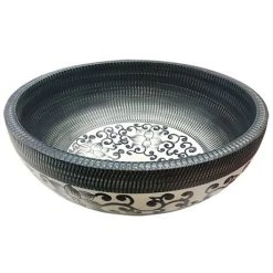 Kasbah Round 400mm Floral Patterned Ceramic Counter Top Basin