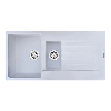 Reginox Harlem 15 1.5 Bowl Granite Kitchen Sink - Pure White 1 Reginox Harlem 15 1.5 Bowl Granite Kitchen Sink - Pure White