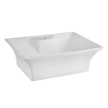 Nuie Rectangular 480 x 380mm Ceramic Flared Counter Top Basin - NBV005 2 Nuie Rectangular 480 x 380mm Ceramic Flared Counter Top Basin - NBV005 - Image 2