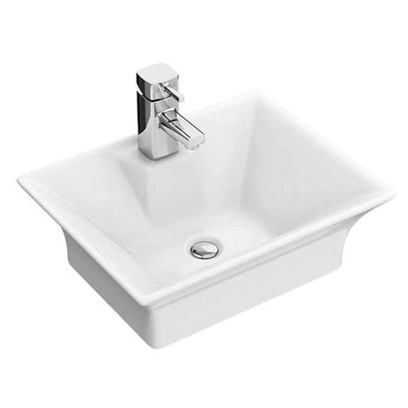 Nuie Rectangular 480 x 380mm Ceramic Flared Counter Top Basin - NBV005 3 Nuie Rectangular 480 x 380mm Ceramic Flared Counter Top Basin - NBV005 - Image 3