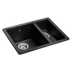 Rangemaster Paragon Undermount Ash Black 1.5 Bowl Igneous Granite Kitchen Sink