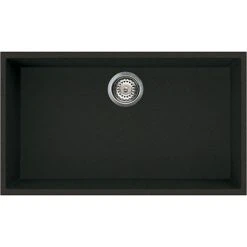 Reginox Quadra 130 1.0 Bowl Undermount Granite Kitchen Sink - Black