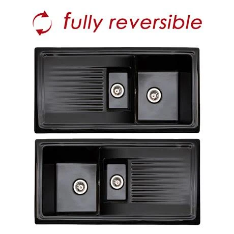 Reginox Traditional Black Ceramic 1.5 Kitchen Sink + Brooklyn Mixer Tap 3 Reginox Traditional Black Ceramic 1.5 Kitchen Sink + Brooklyn Mixer Tap - Image 3