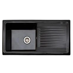 Reginox Traditional Black Ceramic 1.0 Bowl Kitchen Sink -Basin Kitchen Sinks Shop RL404CB N D2 460